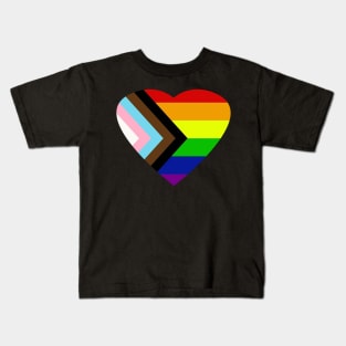 Pride Progress Rainbow Flag LGBT + Trans und Queer Kids T-Shirt